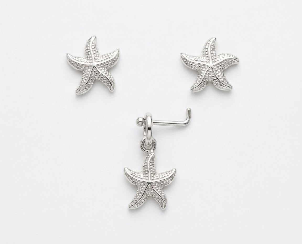 Earrings and charm